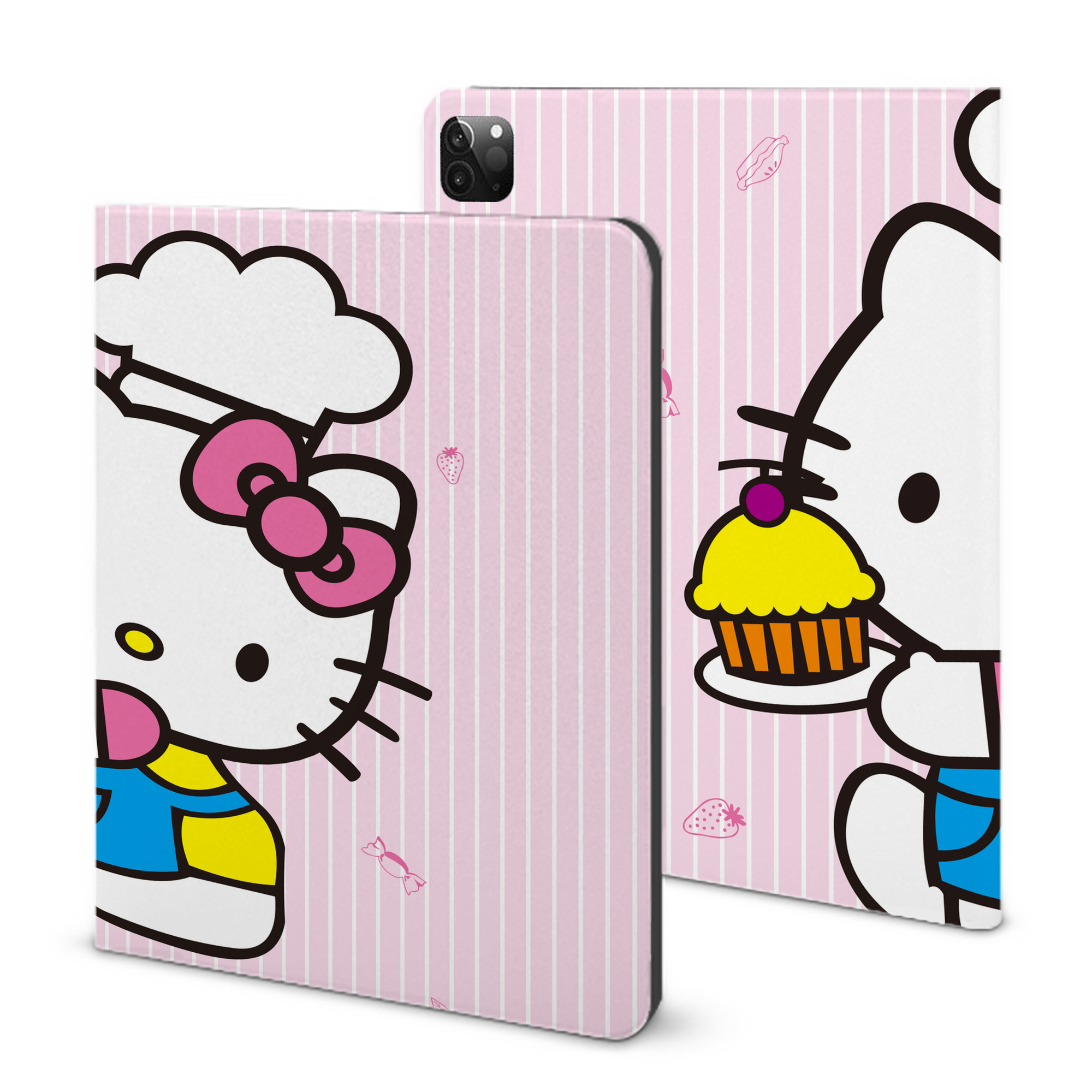 （画像用） Hello Kitty ハローキティ IPadケース ペンホルダー付き ブックスタイルデザイン